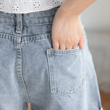 ロールアップデニムショートパンツ