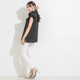 【メール便】ヨークフリルスタンドカラーブラウス