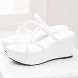 厚底ラインストラップサンダル