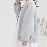 美肌映えラグランボリュームニットカーディガン