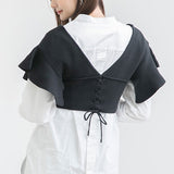 2WAYレースアップフリルビスチェ【ニット】