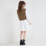 編み柄セーラーニットベスト