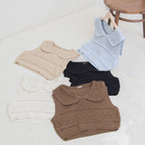 編み柄セーラーニットベスト