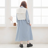 編み柄セーラーニットベスト