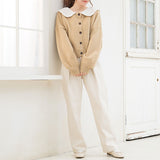 編み柄セーラーニットベスト