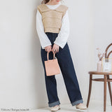 編み柄セーラーニットベスト