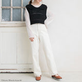 編み柄セーラーニットベスト