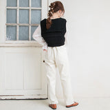 編み柄セーラーニットベスト