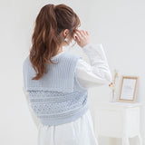 編み柄セーラーニットベスト