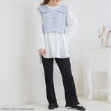 編み柄セーラーニットベスト