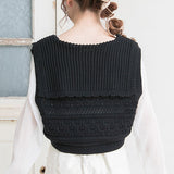 編み柄セーラーニットベスト