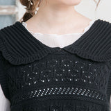 編み柄セーラーニットベスト