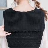 編み柄セーラーニットベスト