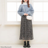 バックディティールボーダー編みニットトップス