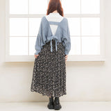 バックディティールボーダー編みニットトップス