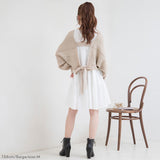 バックディティールボーダー編みニットトップス