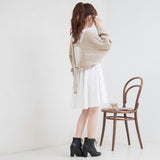 バックディティールボーダー編みニットトップス