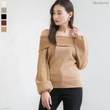 カシミヤタッチオフショルニットトップス