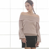 カシミヤタッチオフショルニットトップス