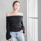 カシミヤタッチオフショルニットトップス