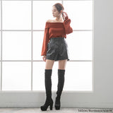 カシミヤタッチオフショルニットトップス