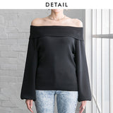 カシミヤタッチオフショルニットトップス