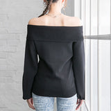 カシミヤタッチオフショルニットトップス