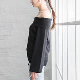 カシミヤタッチオフショルニットトップス