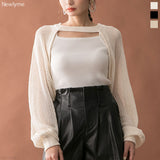 チョーカーデザインレイヤードショートカーディガン【ニット】