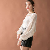 チョーカーデザインレイヤードショートカーディガン【ニット】