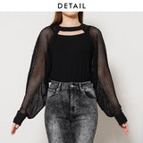 チョーカーデザインレイヤードショートカーディガン【ニット】