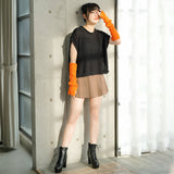 【メール便】ロールネックデザインニットベスト