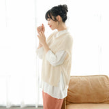 【メール便】ロールネックデザインニットベスト