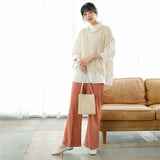 【メール便】ロールネックデザインニットベスト