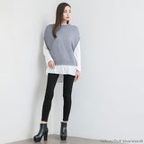 【メール便】ロールネックデザインニットベスト