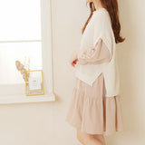 【メール便】ロールネックデザインニットベスト