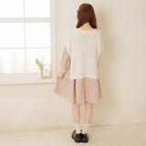 【メール便】ロールネックデザインニットベスト