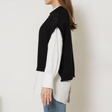 【メール便】ロールネックデザインニットベスト