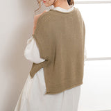 【メール便】ロールネックデザインニットベスト