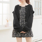 【メール便】花柄バックリボンボタンミニワンピース