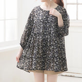 【メール便】花柄バックリボンボタンミニワンピース