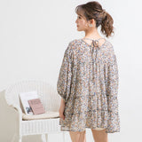 【メール便】花柄バックリボンボタンミニワンピース