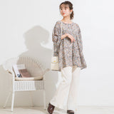 【メール便】花柄バックリボンボタンミニワンピース