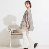 【メール便】花柄バックリボンボタンミニワンピース