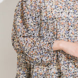 【メール便】花柄バックリボンボタンミニワンピース