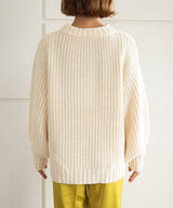 パッチワークケーブルニット