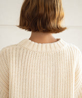 パッチワークケーブルニット