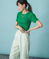 【メール便】洗えるランダムリブニットトップス