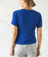 【メール便】洗えるランダムリブニットトップス