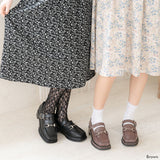 スクエアトゥベルトローファーパンプス